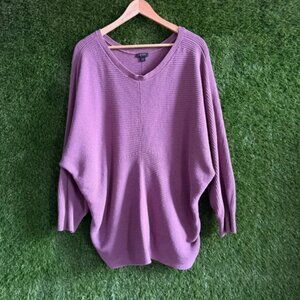 J. Jill Wearever Collection Oversized Texture Purple Sweater 3X
